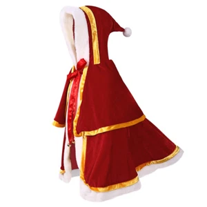Women Red Hooded Cape Christmas Cloak Xmas Santa Claus Robe Christmas Costume - Picture 1 of 8