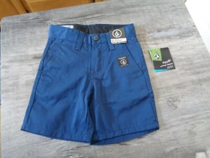 New Little Boys 2T Youth Volcom V Monty Pre Shrunk Navy Blue Shorts Adjustable - Picture 1 of 5