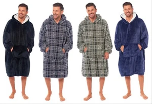 Herren übergroßer Hoodie ultraweicher Teddy Vlies warm gemütlich kuschelnd Poncho Decken - Bild 1 von 9
