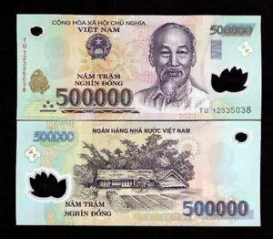 Vietnam 500000 DONG P-124 2012 UNC Half Million POLYMER 500,000 Vietnamese NOTE - Picture 1 of 3