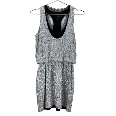 Robert Rodriguez Cocktail Silver Sequin Party Dress Size 4 Silk Sleeveless Mini - Image 1 of 4