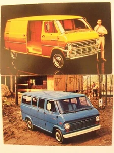 ¡Lote de 2 postales Ford Vans! 1970 y 1972 furgonetas, econolines Detroit Michigan mfg #191 - Imagen 1 de 7