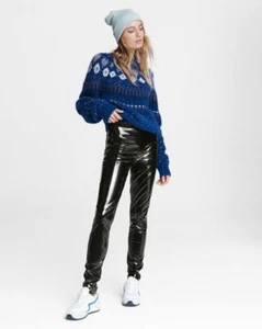Rag & Bone New York Nina Vinyl Skinny Pant Slim Fit Pant Black ( M ) - Picture 1 of 6