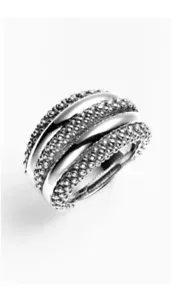 NUEVO CON ETIQUETAS ANILLO DOMO LAGOS PLATA ESTERLINA CAVIAR DOS TONOS TALLA 7 - Imagen 1 de 9