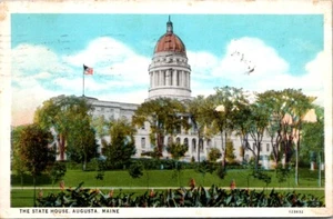 Postal de colección The State House Capitol Building Augusta Maine ME 1932 T012 - Imagen 1 de 2