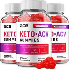 (3 Pack) ACE Keto ACV Gummies ACE ACV Advanced Formula  Plus Apple Cider...