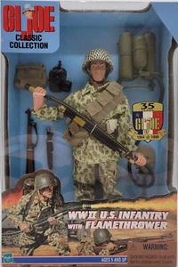Hasbro GI Joe WW2 US Infantry mit Flammenwerfer 35th Aniversary 1994 RARE RED HAIR - Bild 1 von 2