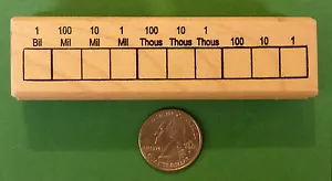 BILLION TO ONE GRID, Estampilla de goma para profesor de matemáticas, montada en madera - Imagen 1 de 2