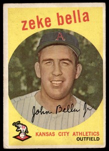 1959 Topps #254b Zeke Bella Gray/darker back  Baseball Kansas City Athletics