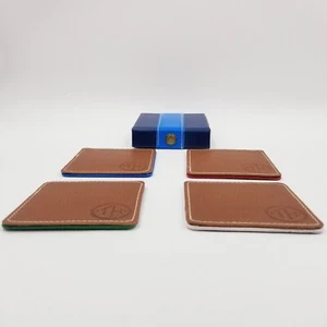 Set 4 sottobicchieri nautici personalizzati in pelle con custodia TH 4x4 codice colore - Foto 1 di 11