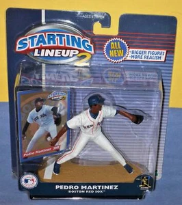 2001 Pedro Martinez Medias Rojas de Boston uniforme blanco alineación inicial - Imagen 1 de 3