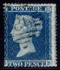 GB QV SG36a, 2d placa azul 6 LC16, USADO. Cat £325. IRLANDA GB - Imagen 1 de 1