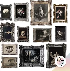 Gothic Wall Art Decor - Dark Academia Prints for Bedroom, Vintage Goth Pictures - Picture 1 of 12