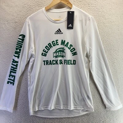 Camisa de atletismo NCAA George Mason U para hombre pequeña blanca Adidas Patriots nueva con etiquetas Foto 1 de 4