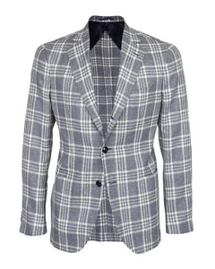 NWT EDUARDO DE SIMONE SPORT COAT jacket blue silk luxury handmade Italy 46 - Picture 1 of 6