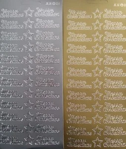2 Blatt Frohe Weihnachten mit Sternen Abziehabziehungen Gold und Silber - Bild 1 von 1