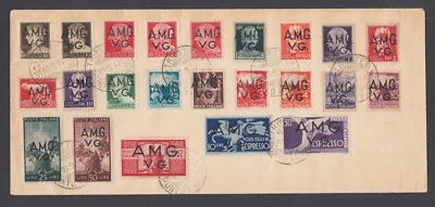 Италия, Венеция Джулия Sc 1LN1/1LNE2. Надпечатки 1947 AMG cplt на обложке последнего дня - Изображение 1 из 2