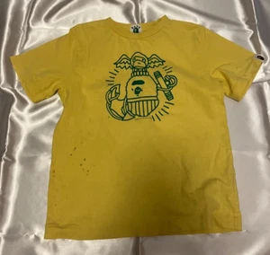A Bathing Ape Bape Kinder Milo Kurzarm T-Shirt 130 ca. 7T gelb gebraucht - Bild 1 von 23