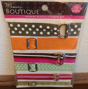 Memory Boutique Modern Buckles & Ribbon Kit 4 Scrapbooks/Cards/Paper Crafts #247 - Picture 1 of 9