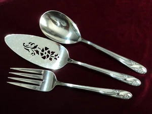 Silverplate Flatware lot of 3 Holmes Edwards Romance Hostess Set - Picture 1 of 6