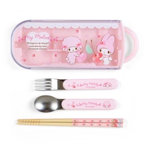 Sanrio Original My Melody Cutlery Set, Spoon, Fork and Chopsticks - Picture 1 of 7