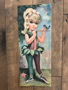 Vintage Goji MCM 1965 Blonde Ballerina Girl Print Unframed Paper with Flute - Picture 1 of 1