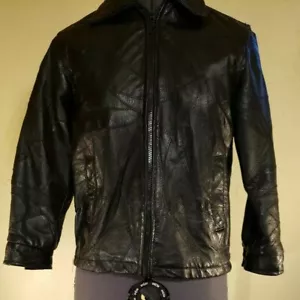 Mädchen Leder Patchwork Bl Motorrad Leder Bomber Jacke Reißverschluss L gefütterte Taschen - Bild 1 von 11