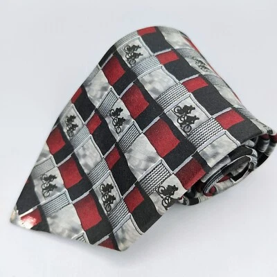 Corbata lavable Johnson Brothers hecha en EE. UU. patrón de bicicleta a cuadros Foto 1 de 4