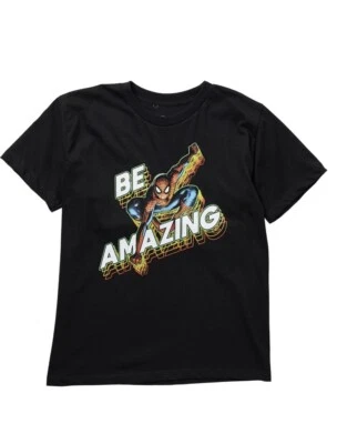 Big Kids Marvel “Be Amazing” Spiderman Graphic T-shirt ~ Extra Large - Image 1 of 2