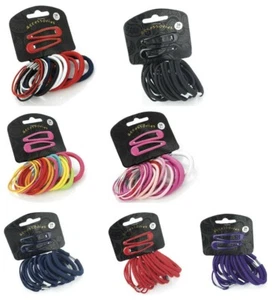 Nuevo conjunto de veinte piezas de pinza a presión para el cabello con conjuntos elásticos de tamaño surtido para damas niñas - Imagen 1 de 8