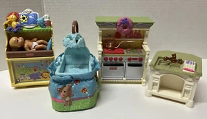 Fisher Price Loving Family Dollhouse Changing Table Stove w/sound Bassinet,Sink - Picture 1 of 8