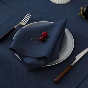 Linen Dinner Napkin 20 x 20 Inch - 100% Pure French Linen Cloth Napkins Set of 4 - Picture 1 of 35