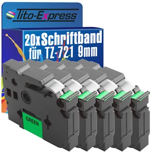 20x Schriftband für Brother TZe-721 P-Touch 1000 1000 BTS 1000 F 1005 BTS 1005 F - Photo 1/2