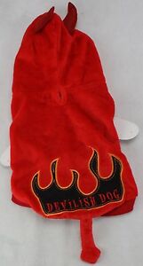 Halloween Red Devilish Devil Pet Dog Costume Coat Size Small 10.5" L NWT