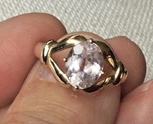 9ct Yellow Gold Oval Kunzite Solitaire Ring 2.170 cts, Gems TV Certified, Size N - Picture 1 of 19