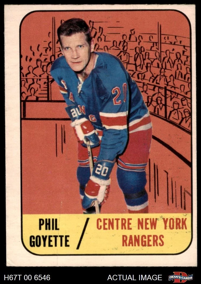 1967 Topps #25 Phil Goyette Rangers-Hockey 2 - GOOD - Image 1 of 1