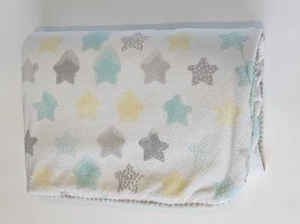Coperta di sicurezza Just Born Stars peluche bambino acqua bianco giallo grigio bordo perline - Foto 1 di 12