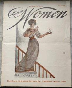October 1906 Modern Women, Halloween Issue, Fashion, Needlework, Society - Picture 1 of 9