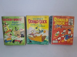 Lot of 3 Walt Disney Mickey Mouse Donald Duck Big Little Book Vintage - Picture 1 of 12