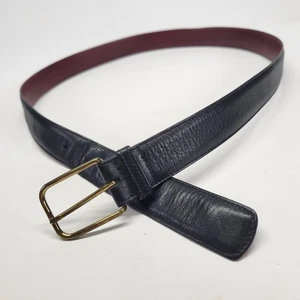 Trafalgar Leather Belt 34 Dress Black Vtg Made in USA 150806 - Picture 1 of 16
