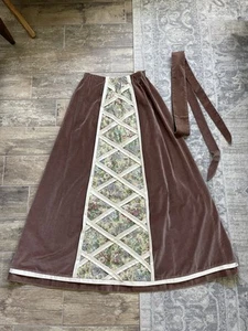 Chessa Davis Women's Skirt Small Medium Velvet Peasant Floral Maxi Boho 70s Vtg - Picture 1 of 6