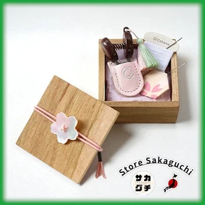 Cohana Mini Sewing Set Cherry Blossom Wooden Box Limited Edition Japan Handcraft - Picture 1 of 11