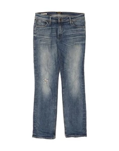 JACK & JONES Mens Clark Distressed Straight Jeans W34 L34 Blue Cotton AM06 - Picture 1 of 6