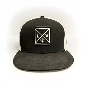 New Era 9Fifty Mens Black White NFL Las Vegas Raiders Adjustable SnapBack Hat - Picture 1 of 8