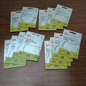 Scientific Anglers Absolute Trout Stealth Finesse Leader LOTTO-12 piedi 4X, 5X, 6X, 7X - Foto 1 di 6