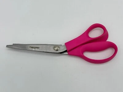 Fiskars 9" Pinking Shears Scissors Pink Handle Zig Zag Cut For Crafts & Fabric - Image 1 of 4
