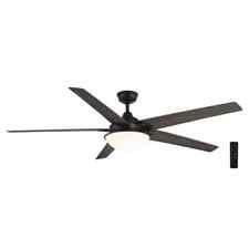 Hampton Bay Belvoy 70 in. Matte Black DC Motor Ceiling Fan with Light and Remote