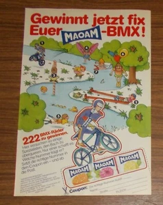 Seltene Werbung MAOAM Kaubonbons BMX-Räder Promo 1984 - Bild 1 von 1