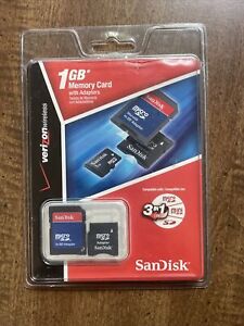 (2) Micro Sd Mini Sd, Sd Verizon Wireless Music Video Photos Sandisk 1gb