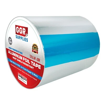 T.R.U. 4" x 150 Ft Hexayurt Aluminum Foil Heat Shield Tape Rubber Adhesive With Liner